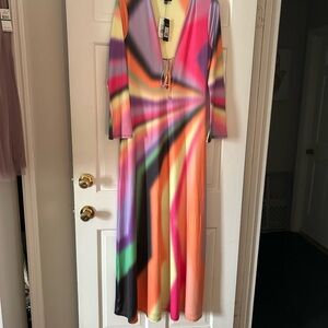 AFRM Colorful Long Sleeve Maxi Dress